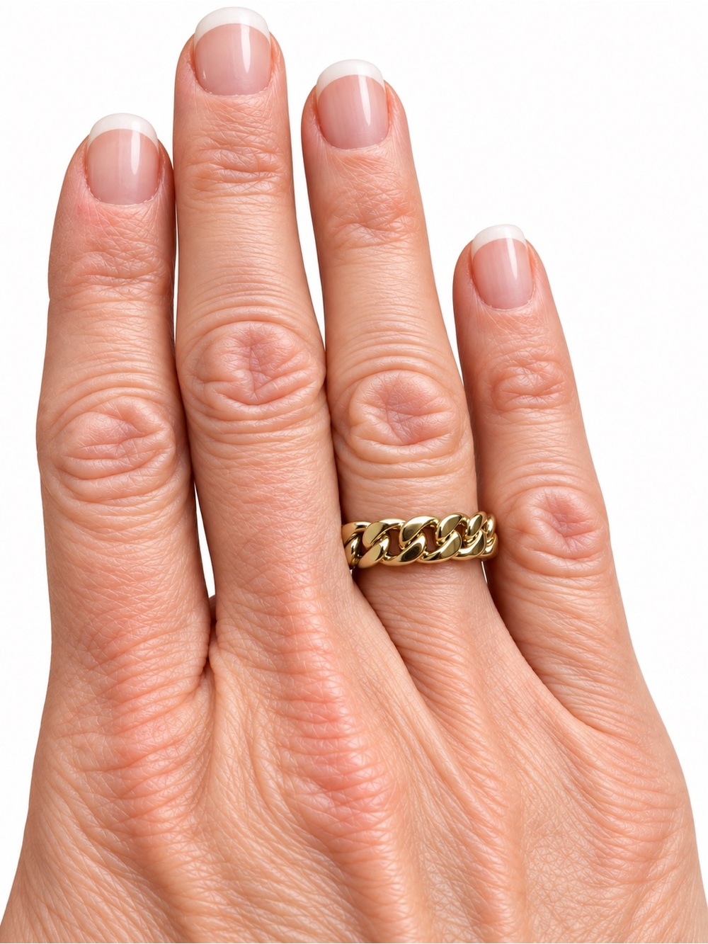 Coach Gold Tone Chunky Curb Chain Ring Size 6